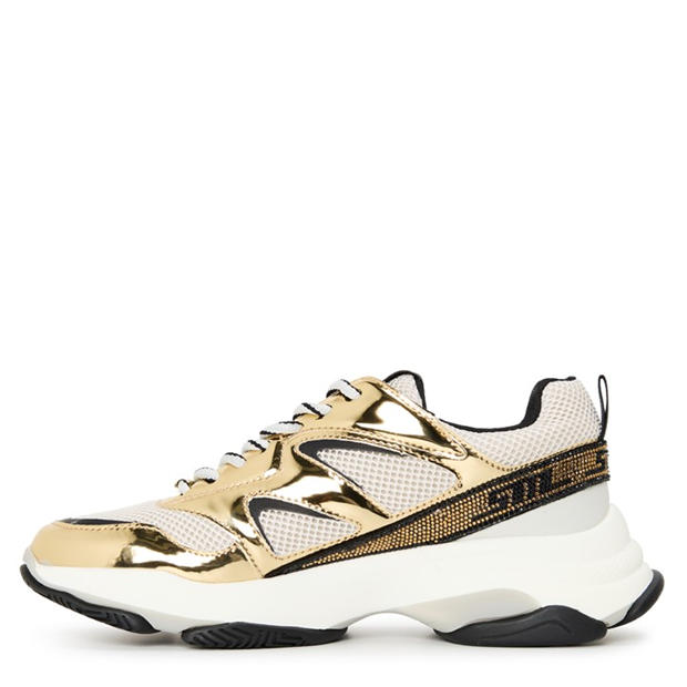 Gry/Gld - Steve Madden - Women's Medallist2 Low-Top Trainers