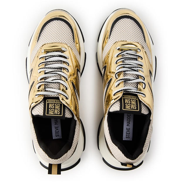 Gry/Gld - Steve Madden - Women's Medallist2 Low-Top Trainers