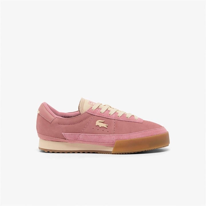 Lacoste Women's Pink Aura Suede Low-Top Trainers in Size 4, Sports Direct