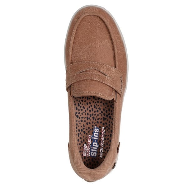 Tan - Skechers - Womens Slip On Trainers