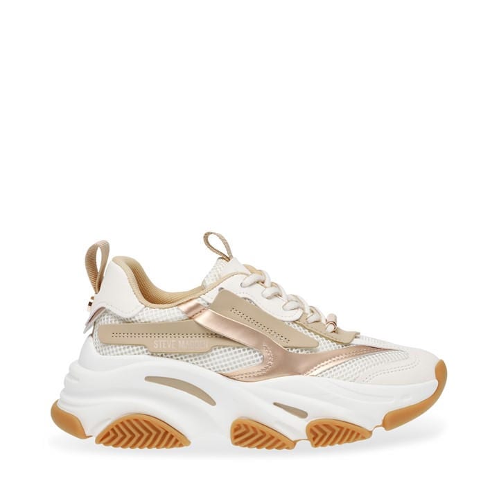 Steve Madden Women's Beige Possession Chunky Trainers in Size 3, Sports Direct