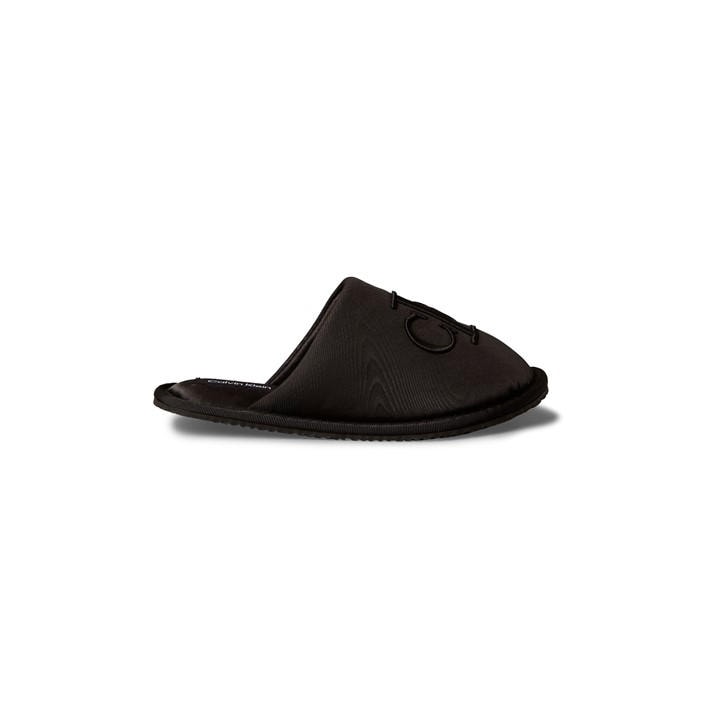 Calvin Klein Women's Black Satin Mule Slippers in Size 6, Sports Direct