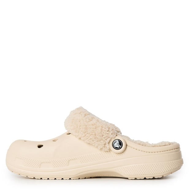 Winter White - Crocs - Women's Baya Lined Fuzz Strap Mule Slippers