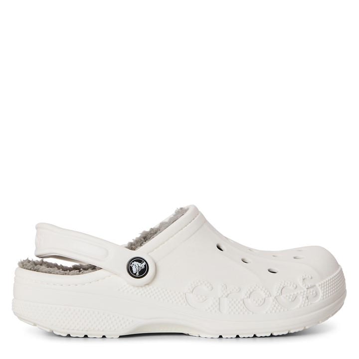 Crocs Women's White Baya Lined Mule Slippers in Size 8, Sports Direct