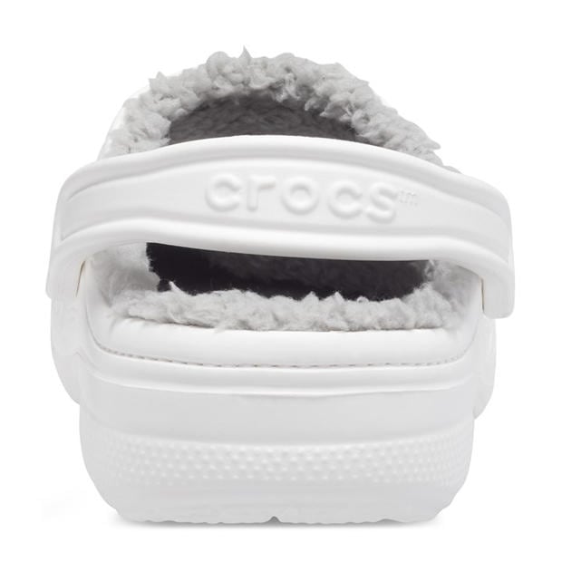 White/Grey - Crocs - Women's Baya Lined Mule Slippers