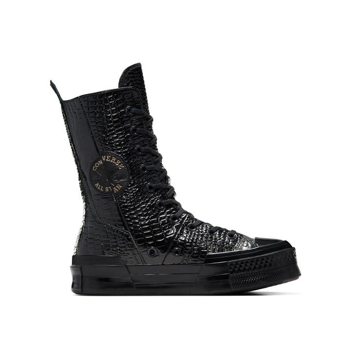 Converse Black Chuck 70 Plus Xhi Leather High-Top Trainers in Size 3.5, Sports Direct
