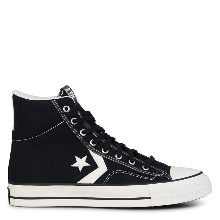 Converse  Black  Star Player 76 High-Top Trainers in Size 8.5, Sports Direct