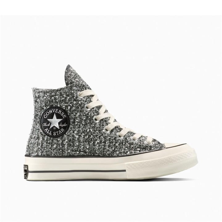 Converse  Black  Chuck 70 Metallic High-Top Trainers in Size 5.5, Sports Direct