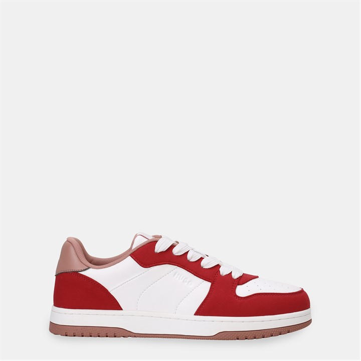 Hugo Women's Red Hadrian Basket Low-Top Trainers in Size 3, Sports Direct