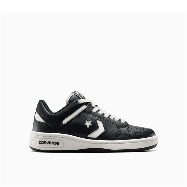 Converse Women's Black Weapon Leather High-Top Trainers in Size 5.5, Sports Direct