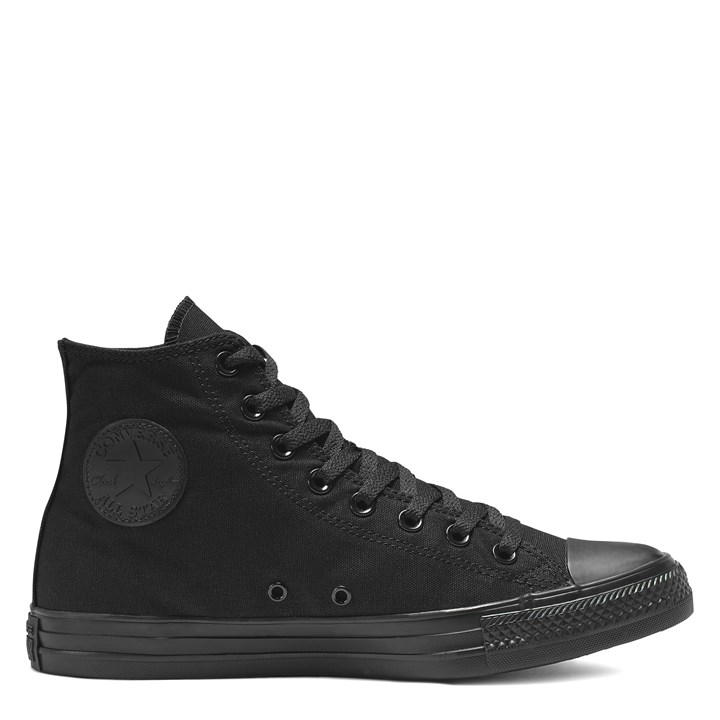 Converse Men's Black As Mono Canvas High Tops in Size 7.5, Sports Direct