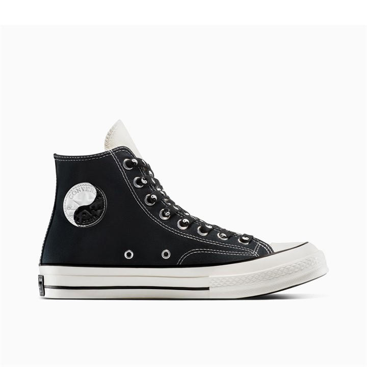 Converse  Black Chuck 70 All Star Yin-Yan Canvas High-Top Trainers in Size 10, Sports Direct