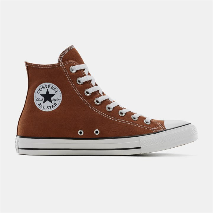 Converse  Brown  Chuck Taylor All Star Canvas High-Top Trainers in Size 9, Sports Direct