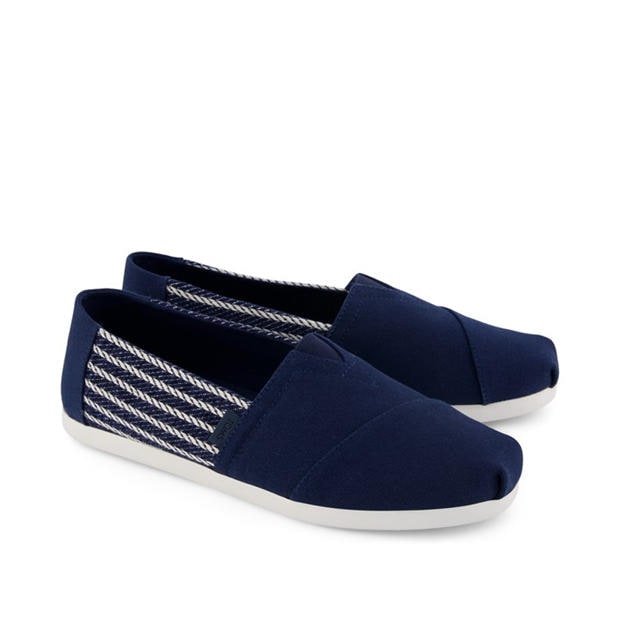 Navy - Toms - Men's Canvas Trainers
