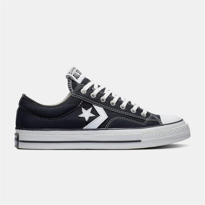 Converse  Black  Star Player 76 Premium Canvas Trainers in Size 9.5, Sports Direct