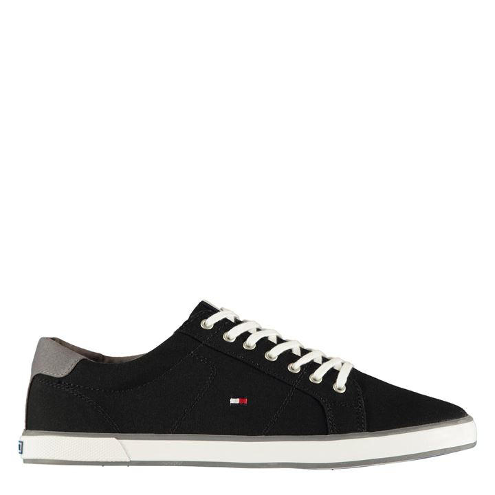 Tommy Hilfiger Men's Black Harlow 1D Canvas Trainers in Size 7, Sports Direct