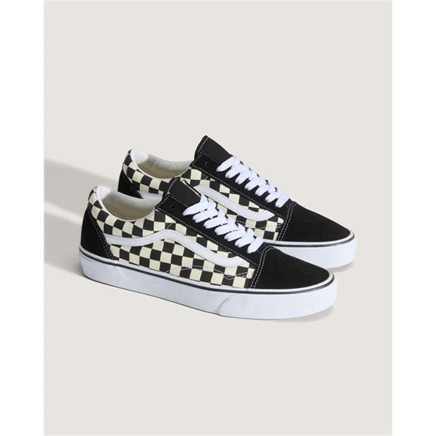 Blk/Wht Check - Vans - Old Skool canvas low top Mens