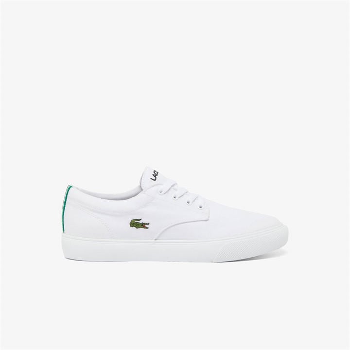 Lacoste Men's White Canvas Low-Top Trainers in Size 8, Sports Direct