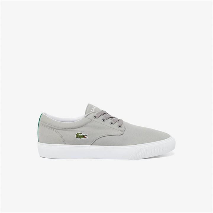 Lacoste Men's Grey Canvas Low-Top Trainers in Size 10, Sports Direct