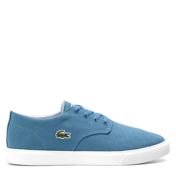 Lacoste Men's Blue Canvas Low-Top Trainers in Size 10, Sports Direct