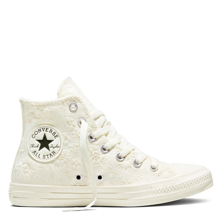 Converse Women's Cream Canvas High-Top Trainers in Size 7, Sports Direct