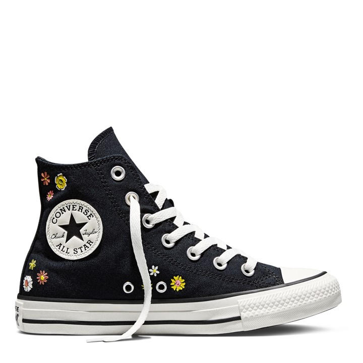 Converse Women's Black Canvas High-Top Trainers in Size 7, Sports Direct