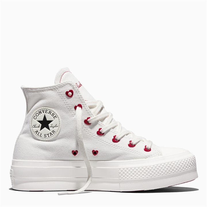Converse Women's White All Star Platform High Top Trainers in Size 4.5, Sports Direct
