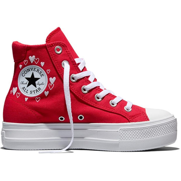 Red/White - Converse - Women's Day One Pit Canvas High-Top Trainers
