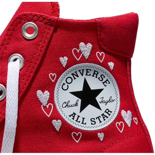 Red/White - Converse - Women's Day One Pit Canvas High-Top Trainers