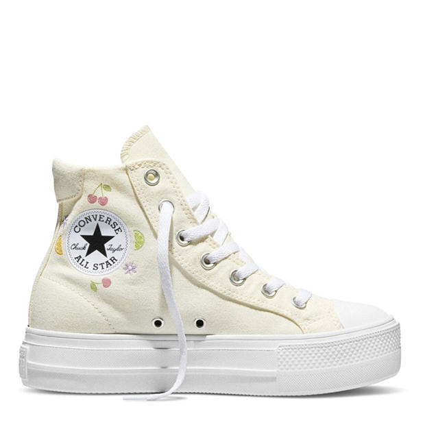 Egret/White - Converse - Women's Day One Pit Canvas High-Top Trainers