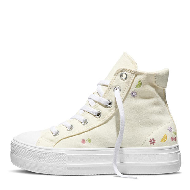 Egret/White - Converse - Women's Day One Pit Canvas High-Top Trainers