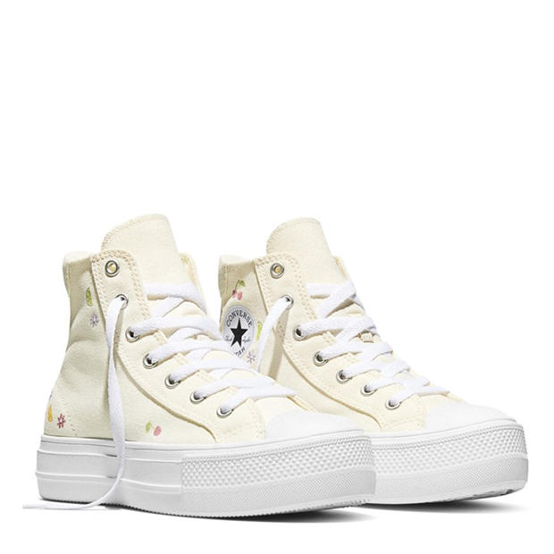 Egret/White - Converse - Women's Day One Pit Canvas High-Top Trainers