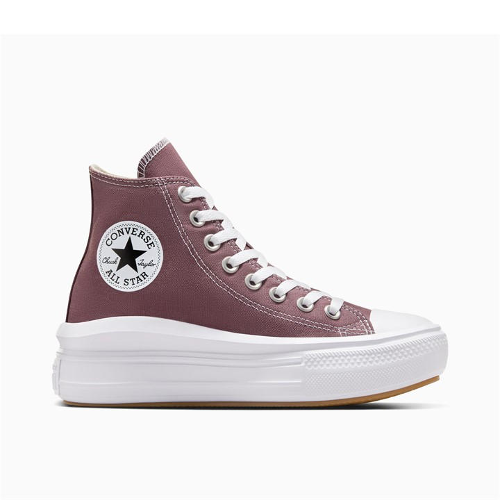 Converse Women's Brown Chuck Taylor All Star Mov Canvas High-Top Trainers in Size 6.5, Sports Direct