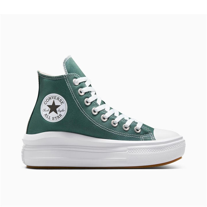Converse Women's Green Chuck Taylor All Star Mov Canvas High-Top Trainers in Size 5, Sports Direct
