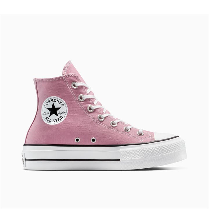 Converse Women's Pink Chuck Taylor All Star Lif Canvas High-Top Trainers in Size 3.5, Sports Direct