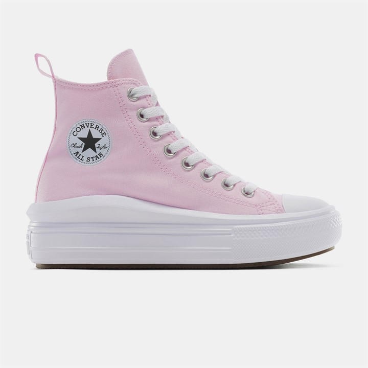 Converse Women's Pink Chuck Taylor All Star Mov Canvas High-Top Trainers in Size 6.5, Sports Direct