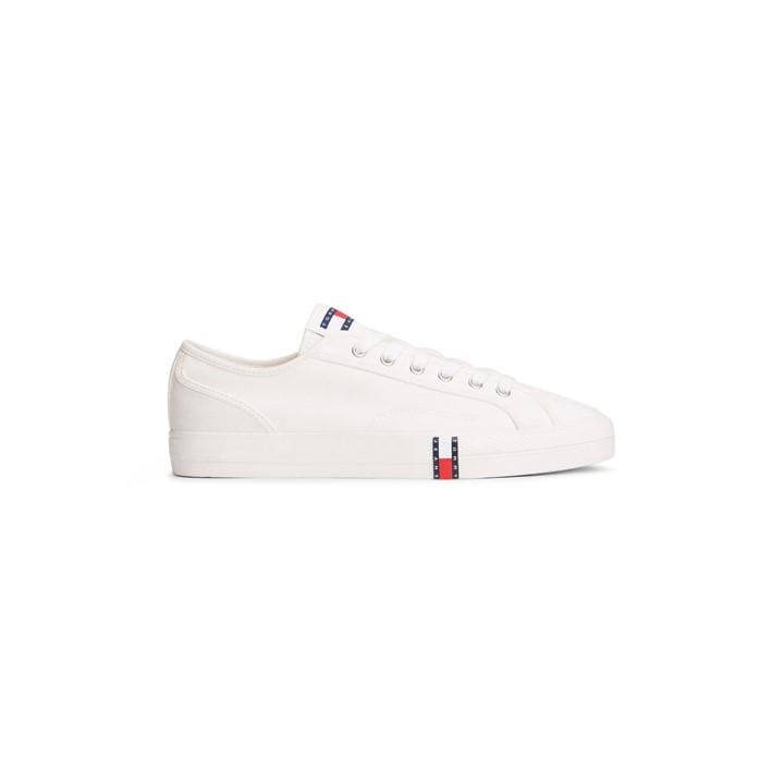 Tommy Jeans Women's Cream Canvas Trainers in Size 7, Sports Direct