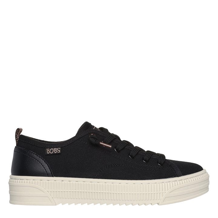 Skechers Women's Black Bobs Copa Canvas Trainers in Size 2, Sports Direct