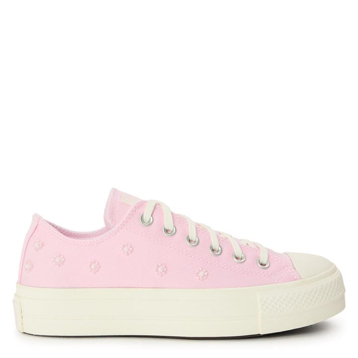 Converse Women's Pink Chuck Taylor All Star Platform Canvas Low Top Shoes in Size 7, Sports Direct