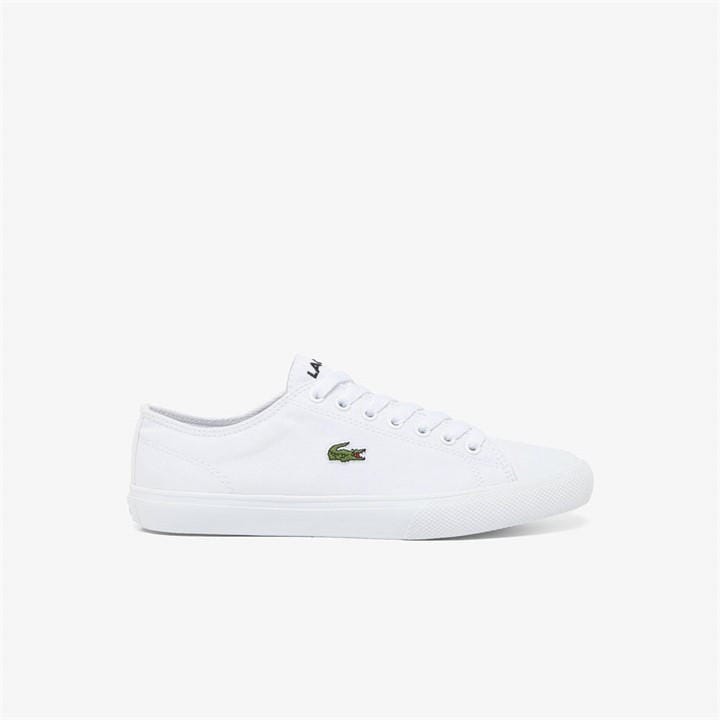 Lacoste Women's White Deuce Base Canvas Low-Top Trainers in Size 3, Sports Direct