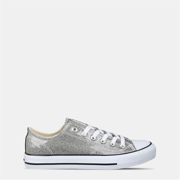 Soulcal Women's Silver Canvas Low Shoes in Size 6, Sports Direct