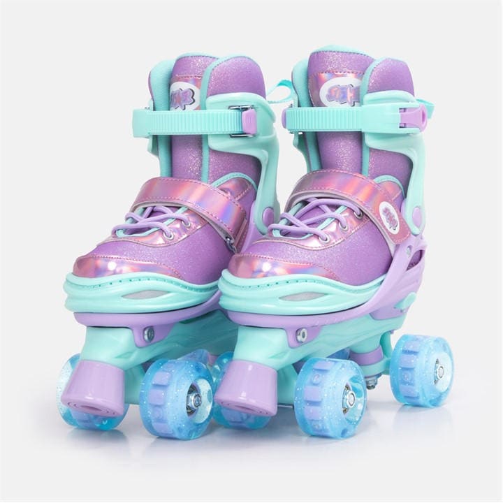 Star Girls Blue Sparkle Glide Roller Skates With Led Wheels  in Size C12, Sports Direct