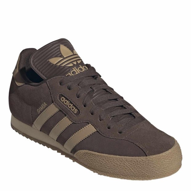 Brown/Gum - adidas - Originals Samba Suede Trainers Mens