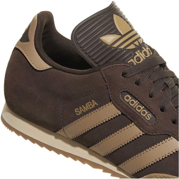 Brown/Gum - adidas - Originals Samba Suede Trainers Mens