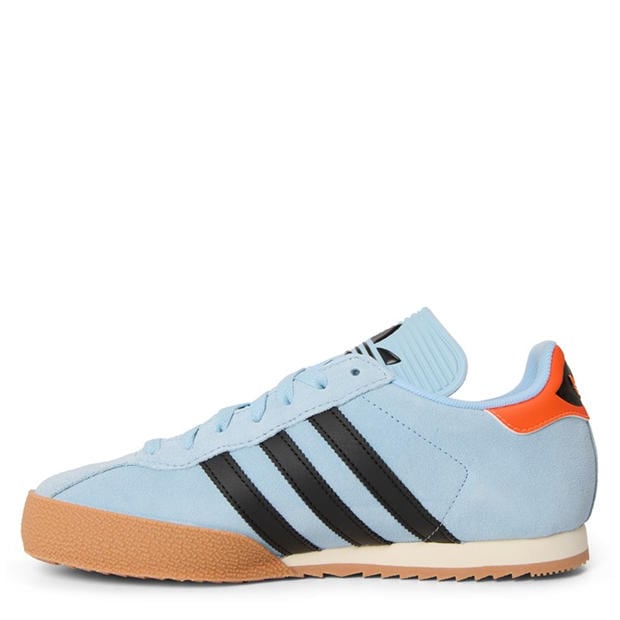 Sky/Orange - adidas - Originals Samba Suede Trainers Mens