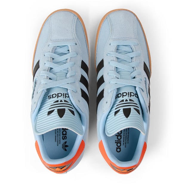 Sky/Orange - adidas - Originals Samba Suede Trainers Mens
