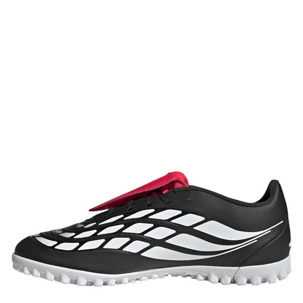 Black/Red - adidas - Adidas Predator Club Fold-Over Tongue Turf Football Shoes