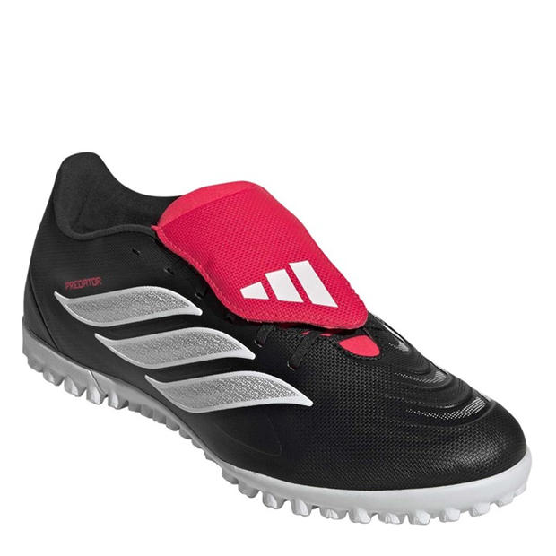 Black/Red - adidas - Adidas Predator Club Fold-Over Tongue Turf Football Shoes