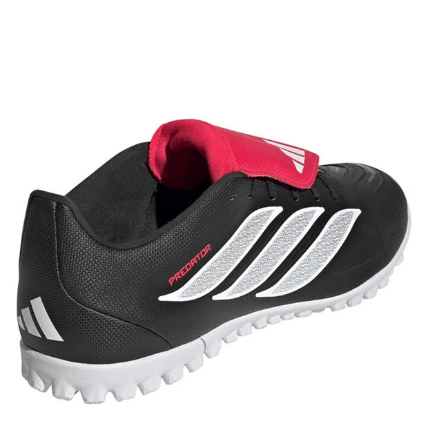Black/Red - adidas - Adidas Predator Club Fold-Over Tongue Turf Football Shoes