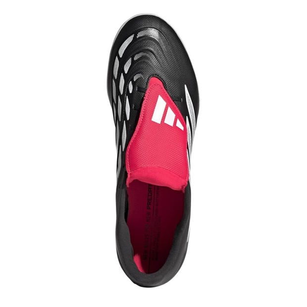 Black/Red - adidas - Adidas Predator Club Fold-Over Tongue Turf Football Shoes